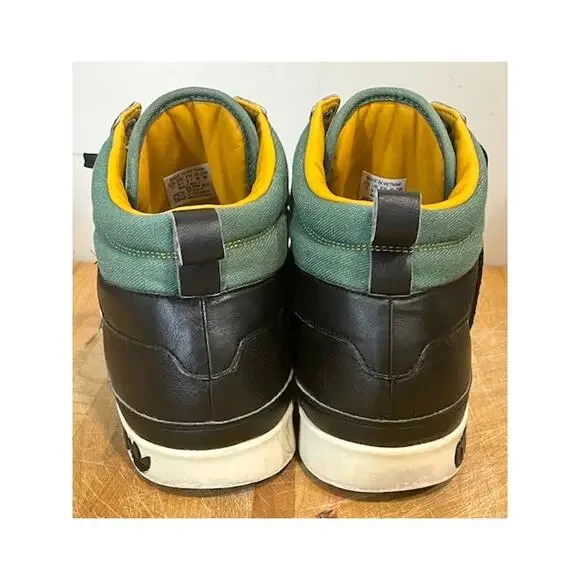 ADIDAS Top Court Leather Black Green High Top Sneakers Men\'s Sz 11 Adidas Top Ten Hi RB Black Green Red Patent Leather Men main image 2